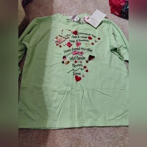 Nwt Quacker factory green valentine day sweatshirt xl